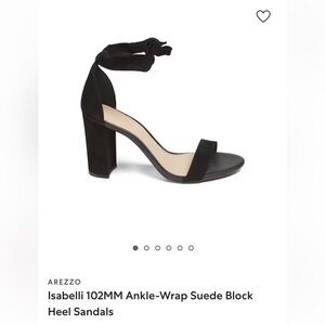 Arezzo Black Suede Ankle-Wrap Sandals